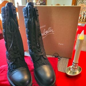 BNIB Christian Louboutin Pavleta Black Boots $1495 41.5